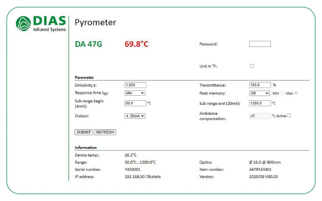 DA47G, BӾWjĲͼty؃x , 50-2500°C